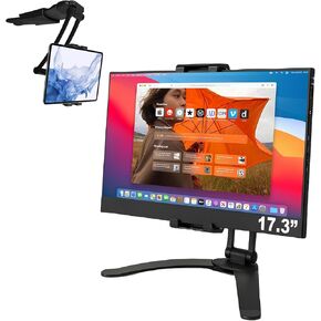 Portable Monitor Stand Mount 15.6/17.3, 2-in-1 Adjustable Tablet Wall Mount Foldable Arm Stand Compatible with iPad 10/9,iPad 13/12.9/11 Pro Air Mini,Samsung Galaxy Tab,Portable Monitor 7-17.3''-Black