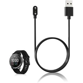 Smart Watch Magnetic Charger Cord, 2 Pin 3.3Ft USB Fast Charging Cable Power Base Fits for Xiaomi Haylou RT2 LS10 Smartwatch, Over Voltage and Current
