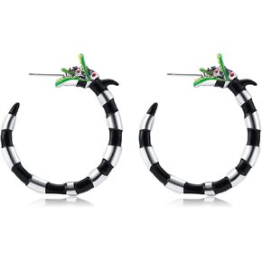 Dckazz Halloween Ghost Earrings Hoop for Women Silver Halloween Earrings Ghost Halloween Jewelry Cute BOO Spooky Earrings Hypoallergenic
