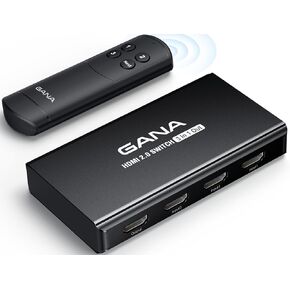 HDMI Switch 3 in 1 Out 4K@60Hz, GANA HDMI Splitter Switcher with Remote, Aluminum HDMI 2.0 Switch Box Hub for 3D, HDCP2.2, HDR, Compatible with Xbox, PS5/4/3,Fire Stick,Roku,Blu-Ray Player, Rose Gold