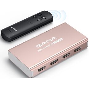 محول HDMI 3 في 1 مخرج 4K@60Hz، محول مقسم HDMI جانا مع جهاز تحكم عن بعد، موزع صندوق سويتش HDMI 2.0 ثلاثي الابعاد، HDCP2.2، HDR، متوافق مع Xbox، PS5/4/3، فاير ستيك، روكو، مشغل بلو راي، ذهبي وردي in Kuwait