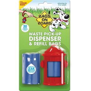 Fire Hydrant Style Dog Waste Bag Dispenser with 30 Refill Bags