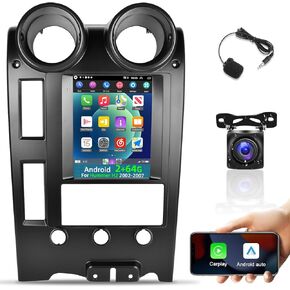 [2+64G] Android 13 Car Radio for Hummer H2 2002-2007 - Wireless Carplay and Android Auto - 9.7 Inch Vertical Touchscreen Car Stereo with Hi-Fi/WiFi/GPS/SWC + AHD Backup Camera