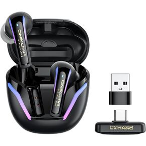 2.4G Wireless Gaming Earbuds with ENC Mic, 20ms Low-Latency for PS5/4, Meta Quest 3/3S/2, 2.4GHz Bluetooth Dual-Mode Headphones for Phone, Pad, Laptop, Steam Deck, Switch, PC, VR(with USB-C Dongle)