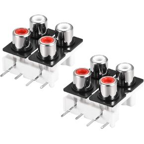 uxcell AV Concentric Outlet 4 RCA Female Jack 6-Pin Connector Socket Panel Mount 2pcs