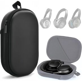 Headphones Case for Bose QC45/QC35/QC25/QC15/Ultra Gaming Headset, QC25, PU Hard Shell Travel Carrying Case Bag with Cable Storage for Bose QC45 II, QC35 II Accessories