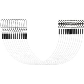 Fluorocarbon Fishing Leader, 6/12PCS Invisible Fluorocarbon Leaders with Swivel and Snap,100% Fluorocarbon Leaders Line for Saltwater Freshwater 20LB-80LB