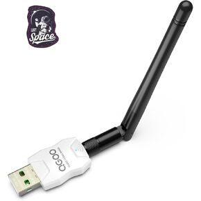 Class 1 Long Range Bluetooth Adapter for PC, QGOO USB Bluetooth Adapter for PC 5.3+EDR, Bluetooth Dongle Bluetooth Receiver Support Windows10/8.1/8/7（white-213）