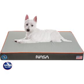 سرير للكلاب بإصدار محدود من NASA من Wag | رغوة الذاكرة المملوءة بجل التبريد | رغوة العظام الداعمة خارج هذا العالم | غطاء قابل للغسل في الغسالة وبطانة مقاومة للماء | متوسط، رمادي فلكي