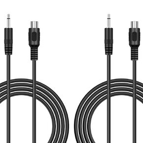 2 Pack 6ft 3.5mm 1/8" TS Mono Male to Single RCA Female Jack Plug Adapter Connector Converter Audio Video Cable Cord