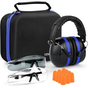 YINSHOME Shooting Ear Protection Earmuffs, Gun Safety Glasses, Earplugs, Protective Case