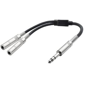 PNGKNYOCN 1/4 inch TRS Stereo Splitter Y Cable 6.35mm Male Plug to Dual Female Jack Connector Audio Speaker Cable（38cm