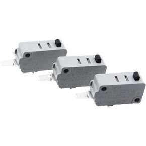 3PCS Microwave Oven Door Switch Microwave Travel Switch Normally Open Normally Closed Silver Contacts High Temperature Resistant KW 3A 16A Applied to Rice Cooker Dishwasher Bread Machine