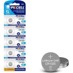 بطارية ليثيوم PKCELL CR1025 3 فولت CR 1025 (5 عدد (عبوة من 1))