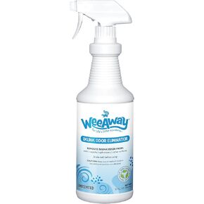 Skunk Odor Remover for Dogs and Skunk Odor Remover for House, Strongest Odor Eliminator Spray, Made USA, Non-Toxic, Safe for Kittens and Puppies, Use on Pets, Fabrics, Carpeting, Tile (32oz)