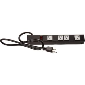 OT1043 Heavy Duty Metal Power Strip Surge Protector with Mounting Parts 4 outlets 3 Feet Power Cord
