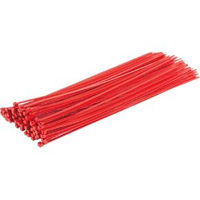 100 PCS 12"" Red Cable Zip Ties, 50lbs Tensile Strength, Heavy Duty, Self-Locking Premium Nylon Cable Wire Ties for Indoor and Outdoor