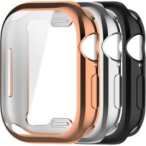 Screen Protector Compatible with Apple Watch Series 10 46mm Case Guard Accessories Intended for Apple Watch Series 10 Screen Protector (Black,Starlight,Gold)