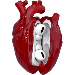 Original Heart-Shaped Protective Case Compatible with AirPods Pro 2nd Generation, Liquid Silicone Transparent Cover for Airpods pro with Full Protection Against Drops, Includes Durable Metal Hook