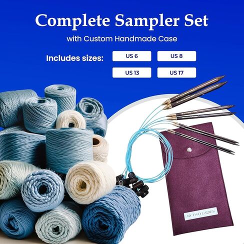 FINE-MEDIUM BUNDLE | Adjustable Knitting Needles | 4 SIZES | US5, US6, US7, US8 | w/case in Kuwait