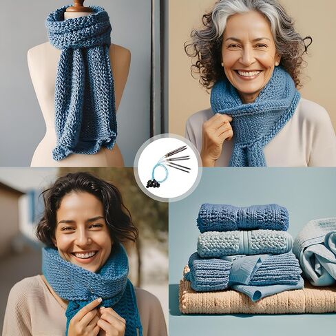 FINE-MEDIUM BUNDLE | Adjustable Knitting Needles | 4 SIZES | US5, US6, US7, US8 | w/case in Kuwait