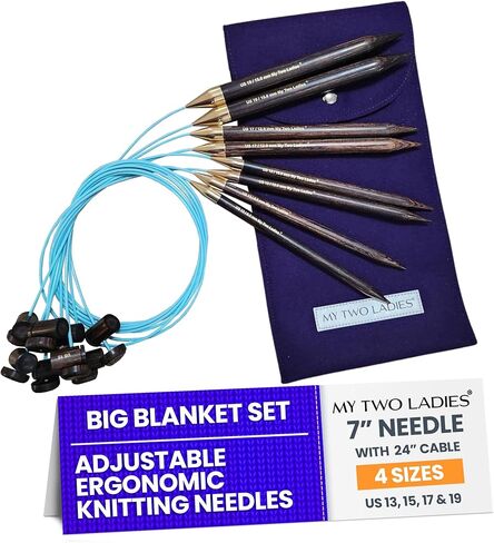 FINE-MEDIUM BUNDLE | Adjustable Knitting Needles | 4 SIZES | US5, US6, US7, US8 | w/case in Kuwait