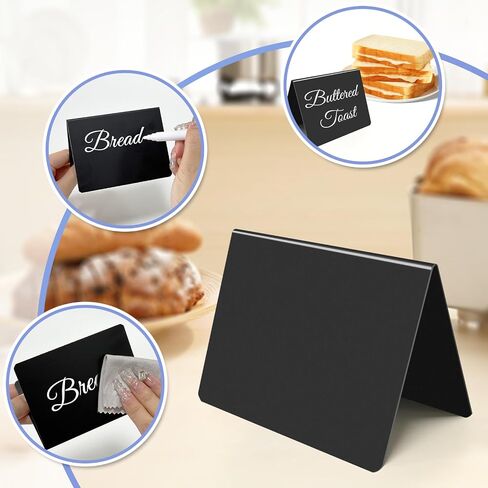 15 Pcs 4"x3" Mini Chalkboard Signs-Small Food Labels for, Reserved Table Signs for Buffet, Birthdays, Bakery, Weddings Table Numbers, Place Cards, Name Tag- Include 2 Liquid Chalk Markers and 1 Rag in Kuwait