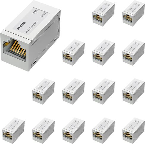 FGB 10Gbps Cat7 RJ45 Shielded Ethernet Coupler, Extender Adapter Female to Female RJ45 Connector for Cat7/Cat6a/Cat5e Ethernet Cable Extender Adapter Female to Female, 15-Pack in Saudi Arabia