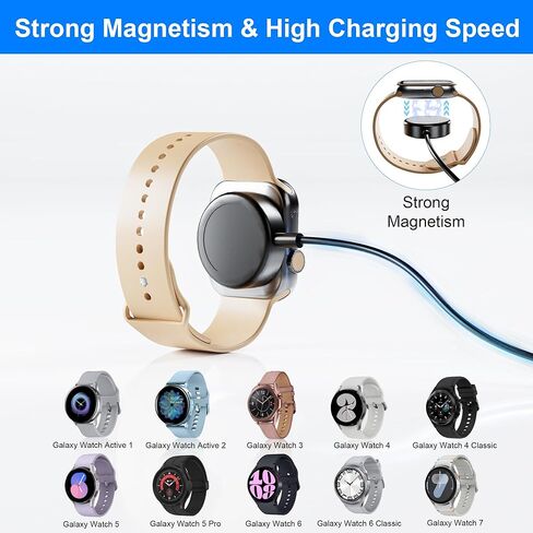 كابل شحن متعدد 4 في 2 مع شاحن ساعة سامسونج - كابل شاحن ساعة جالاكسي، سلك شحن سريع قابل للسحب 100 واط USB C لساعة سامسونج، جالاكسي S24، آيفون، أندرويد، آيباد، ماك بوك، كمبيوتر محمول - 4FT in Kuwait