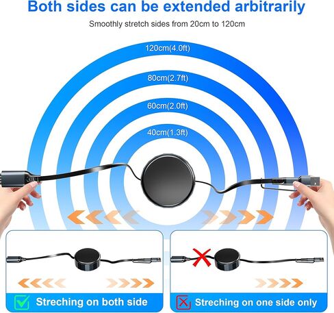 كابل شحن متعدد 4 في 2 مع شاحن ساعة سامسونج - كابل شاحن ساعة جالاكسي، سلك شحن سريع قابل للسحب 100 واط USB C لساعة سامسونج، جالاكسي S24، آيفون، أندرويد، آيباد، ماك بوك، كمبيوتر محمول - 4FT in Kuwait
