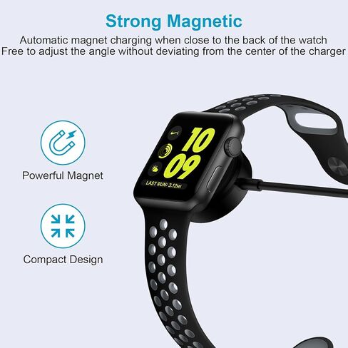 شاحن ساعة مغناطيسي USB C، شاحن لاسلكي مغناطيسي iWatch 3FT USB نوع C كابل شحن سريع بديل لسلسلة ساعات Apple 9/8/7/6/SE2/SE/5/4/3/2/1/Ultra 2/Ultra Wireless قاعدة شحن in Kuwait
