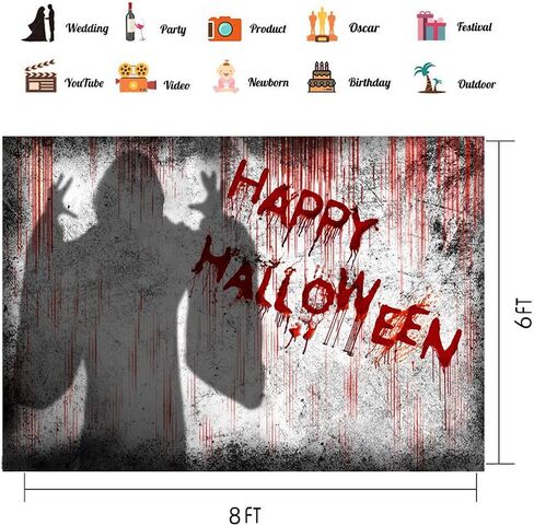 LTLYH 7X5ft Bloody Halloween Backdrop Fabric Dripping Blood Ghost Shadow Photo Backdrops for Photoshoot Horror Halloween Party Banner Portrait Photo Booth Backdrop Props A066 BS-78U6-YFSD in Saudi Arabia