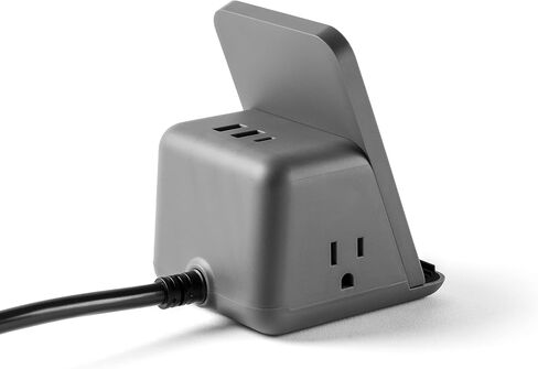 HALO Wireless Charging Pad with 3 USB Ports & 2 AC Outlets, Phone Charging Station for up to Five Devices, Navy in Kuwait