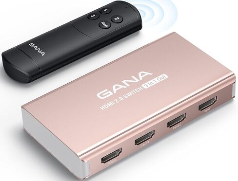 محول HDMI 3 في 1 مخرج 4K@60Hz، محول مقسم HDMI جانا مع جهاز تحكم عن بعد، موزع صندوق سويتش HDMI 2.0 ثلاثي الابعاد، HDCP2.2، HDR، متوافق مع Xbox، PS5/4/3، فاير ستيك، روكو، مشغل بلو راي، ذهبي وردي in Kuwait