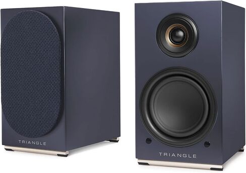 مثلث - AIO Twin - مكبرات صوت نشطة على رف الكتب بتقنية Wi-Fi وBluetooth مع مضخم صوت 2x50 واط - صوت عالي الدقة - فونو/قرص دوار + مدخلات تلفزيون بصرية - 165 × 304 × 235 ملم - أرجواني (زوج) | مضخم صوت بقدرة 2 × 50 وات - صوت عالي الدقة - فونو/أقراص دوارة + بصر in Kuwait