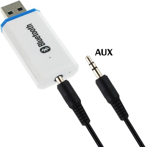 QOFOWIN USB Bluetooth Receiver Adapter, Wireless Audio Adapter Car Kit Music Receiver for Home Stereo/Car Stereo Sound System Speakers with 3.5mm Cable.(Aux in) (Yet-M1). in Kuwait