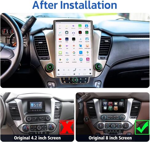 14.4 Inch Qualcomm Android 13 Car Radio for Chevrolet Suburban Tahoe GMC Yukon 2014-2020 Stereo Upgrade Touch Screen Carplay Android Auto GPS Navigation Multimedia Player (Original 8 Inch Screen) in Saudi Arabia