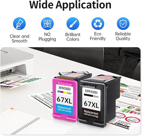 65XL Ink Cartridges Black Color Combo Pack High Yield Replacement for HP Ink 65 65XL Work with HP Deskjet 3755 3772 3700 3722 3752 2600 2622 Envy 5055 5000 5070 5052 Printer (1Black,1Tri-Color) in Saudi Arabia