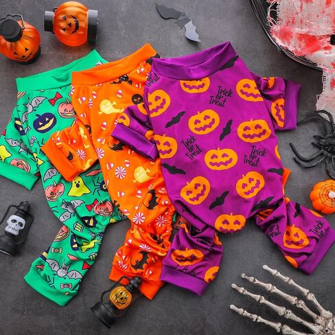 5 Pieces Dog Winter Pajamas Dog Bodysuit Puppy Pajamas Puppy Skull Ghost Jumpsuit Pumpkin Pet Costumes Doggy Bodysuit Shirt Holiday Dog Costume for Pet Puppy Dog Cat Halloween Cosplay (Small) in Kuwait