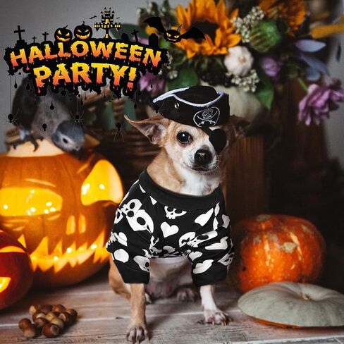 5 Pieces Dog Winter Pajamas Dog Bodysuit Puppy Pajamas Puppy Skull Ghost Jumpsuit Pumpkin Pet Costumes Doggy Bodysuit Shirt Holiday Dog Costume for Pet Puppy Dog Cat Halloween Cosplay (Small) in Kuwait