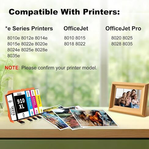 خراطيش حبر 910XL بديلة لطابعة HP 910 XL 4 Combo Pack Work for Officejet Pro 8015e 8020e 8022e 8025e 8028e 8035e 8010 8022 8020 8025 8028 8035 8010e 8012e (أسود سماوي أرجواني أصفر) in Kuwait