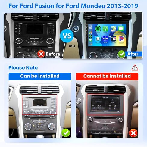 2G+64G Android 13 Car Stereo Radio Wireless Carplay for Ford Fusion Mondeo 2013-2019, Rimoody 9 Inch Touchscreen Support Android Auto Mirror Link Bluetooth FM/RDS EQ GPS WiFi SWC Backup Camera in Saudi Arabia