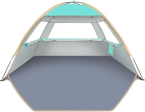 Gorich Beach Tent Sun Shelter for 3/4/6/8/10 Person with UPF 50＋ UV Protection, Lightweight & Easy Setup Beach Shade Canopy, Portable Beach Shade Tent Beach Cabana in Saudi Arabia