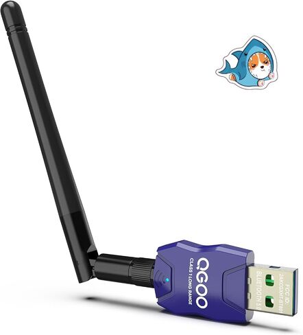 محول بلوتوث طويل المدى من الفئة 1 للكمبيوتر الشخصي، محول بلوتوث USB QGOO للكمبيوتر الشخصي 5.3+EDR، جهاز استقبال بلوتوث دونجل يدعم Windows10/8.1/8/7 (أزرق-188) in Saudi Arabia