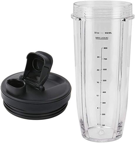 Joystar Replacement Blade with 6 Fins Plastic Gear on Bottom(FEMALE FINS ONLY) with 32oz cup and spout lid for NUTRI NINJA PRO OR Auto-iQ BlenderBL451 30 DOB/BL455 30 DOB/BL456 BRN 30 DOB/BL482 30(3) in Kuwait