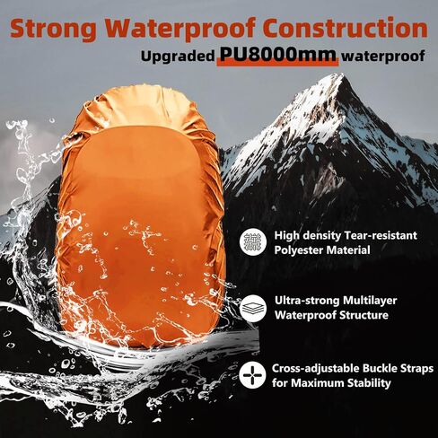 Frelaxy Waterproof Backpack Rain Cover, Pack Covers for Hiking, Travel | Upgraded Silver-Coated Waterproof Fabric, Anti-Slip Cross-Buckle Strap, Ultralight and Compact in Saudi Arabia