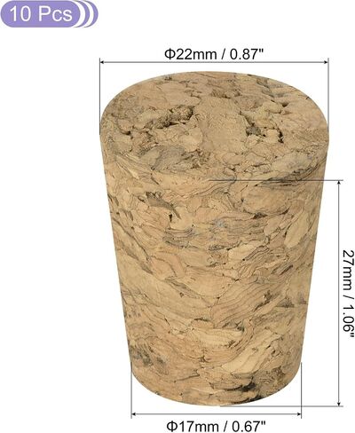 MECCANIXITY الفلين المدبب، 27x21x31mm سدادات الفلين الناعمة الخشبية المقاومة للتسرب لزجاجات النبيذ والبيرة والحرف اليدوية الفلين استبدال لوازم المختبرات، لون الخشب الداكن، حزمة من 10 in Saudi Arabia