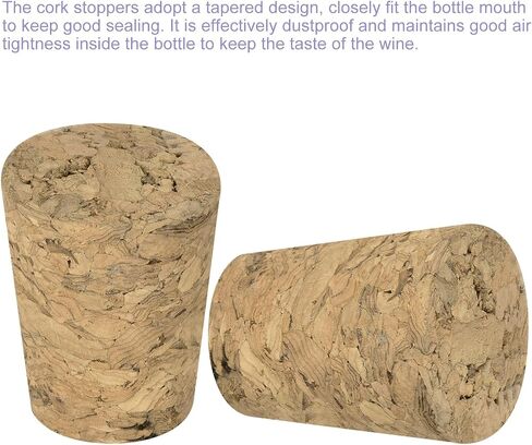 MECCANIXITY الفلين المدبب، 27x21x31mm سدادات الفلين الناعمة الخشبية المقاومة للتسرب لزجاجات النبيذ والبيرة والحرف اليدوية الفلين استبدال لوازم المختبرات، لون الخشب الداكن، حزمة من 10 in Saudi Arabia