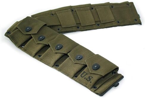 (Pack of 2) M1 Garand 10 Pocket Canvas Ammunition Belt WWII Springfield Bandolier (OD Green) in Saudi Arabia