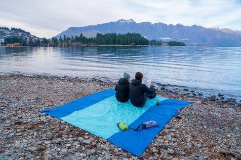 WEKAPO Beach Blanket Sandproof Waterproof, Extra Large Beach Mat, Oversized & Compact Sand Free, Quick Drying Beach Essentials for Vacation, Cruise, Picnic & Camping with Stakes in Kuwait